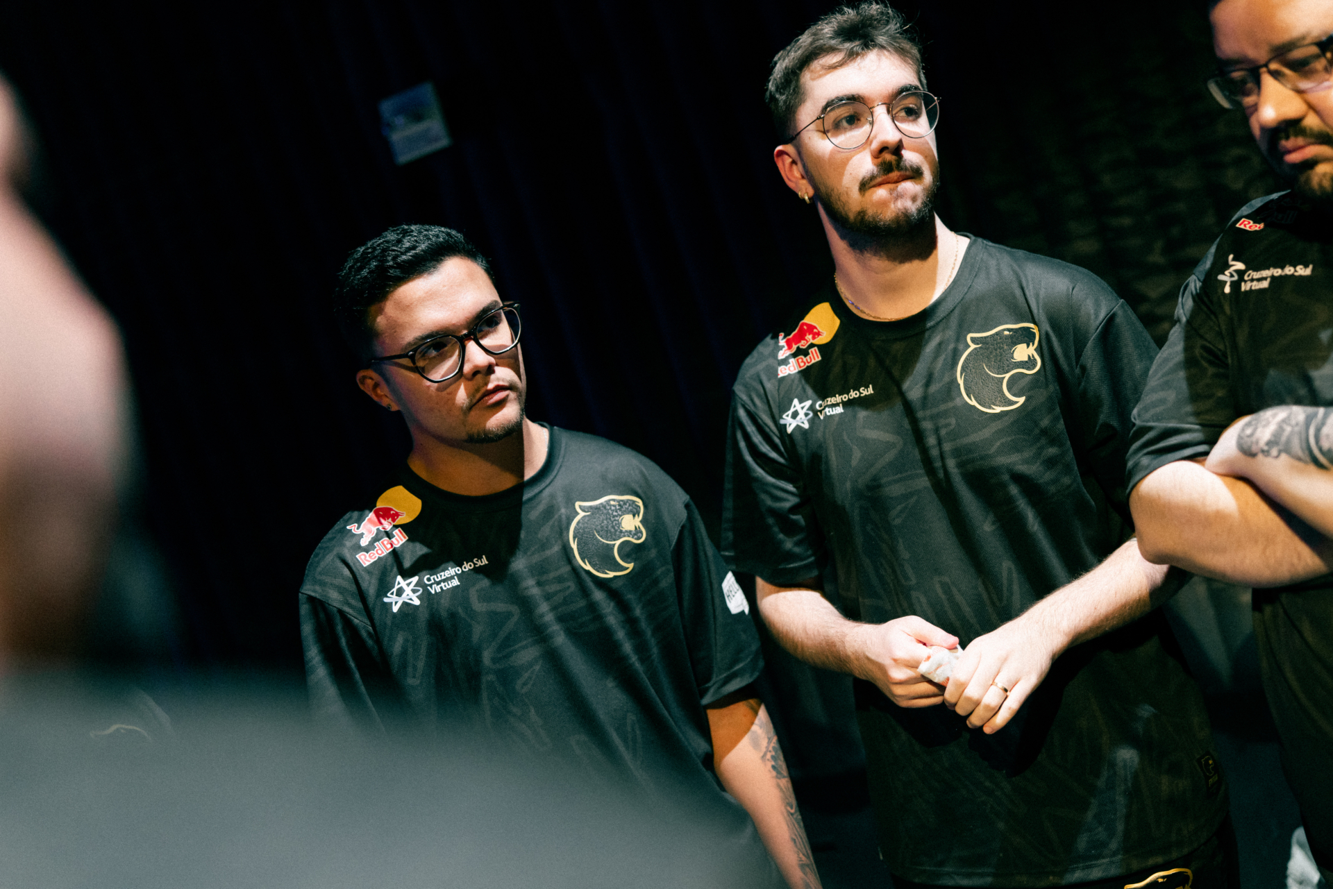 havoc (L) and mwzera of FURIA Esports are seen back stage during Week 2 Day 1 of 2025 VCT Americas Kickoff at the Riot Games Arena on January 23, 2025. (Photo by )